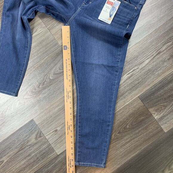 Levi Strauss Womens Size 16 33 Blue Stretch Denim Mid Rise Signature Skinny Crop - Picture 5 of 7